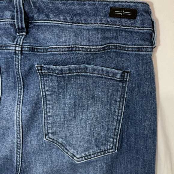 Liverpool Jeans Crop Lace Up Ankles Raw Hem Metal Grommets Skinny Blue Size 12 - Picture 5 of 12